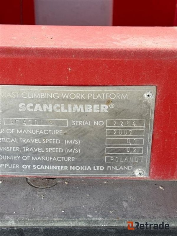 PKW-Anhänger Türe ait Sonstige Stilladser og hylder Sc4000 Scanclimber Sc4000 s, Gebrauchtmaschine içinde Rødovre (resim 4)