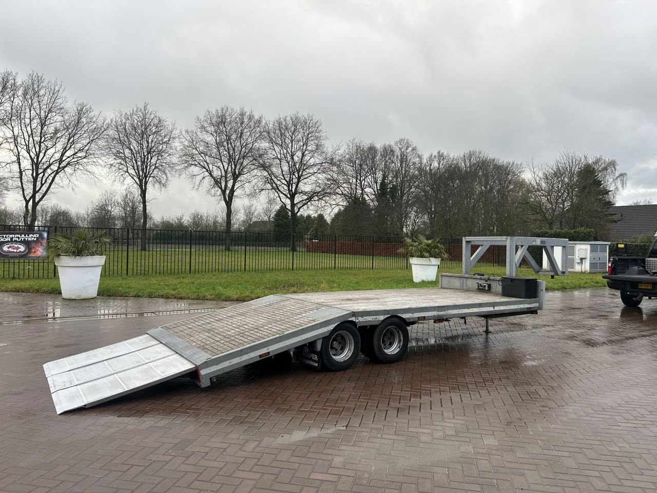 PKW-Anhänger Türe ait Sonstige voor Pick Up trekker met voor Pick Up trekker met schotel be oplegger KUIPER knik, Gebrauchtmaschine içinde Putten (resim 4)