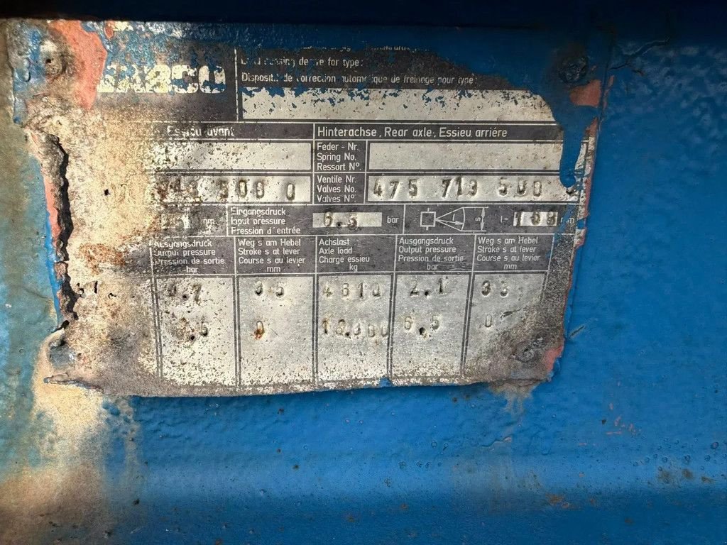 PKW-Anhänger Türe ait Sonstige Wabco 18 tons Dieplader, Gebrauchtmaschine içinde Lunteren (resim 9)