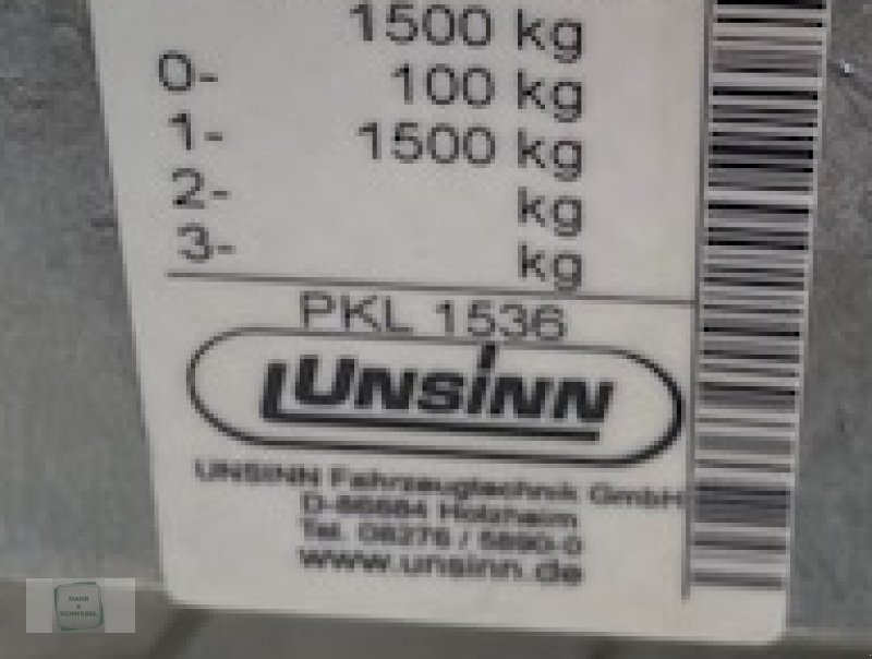 PKW-Anhänger des Typs Unsinn PKL 1536, Neumaschine in Gross-Bieberau (Bild 2)