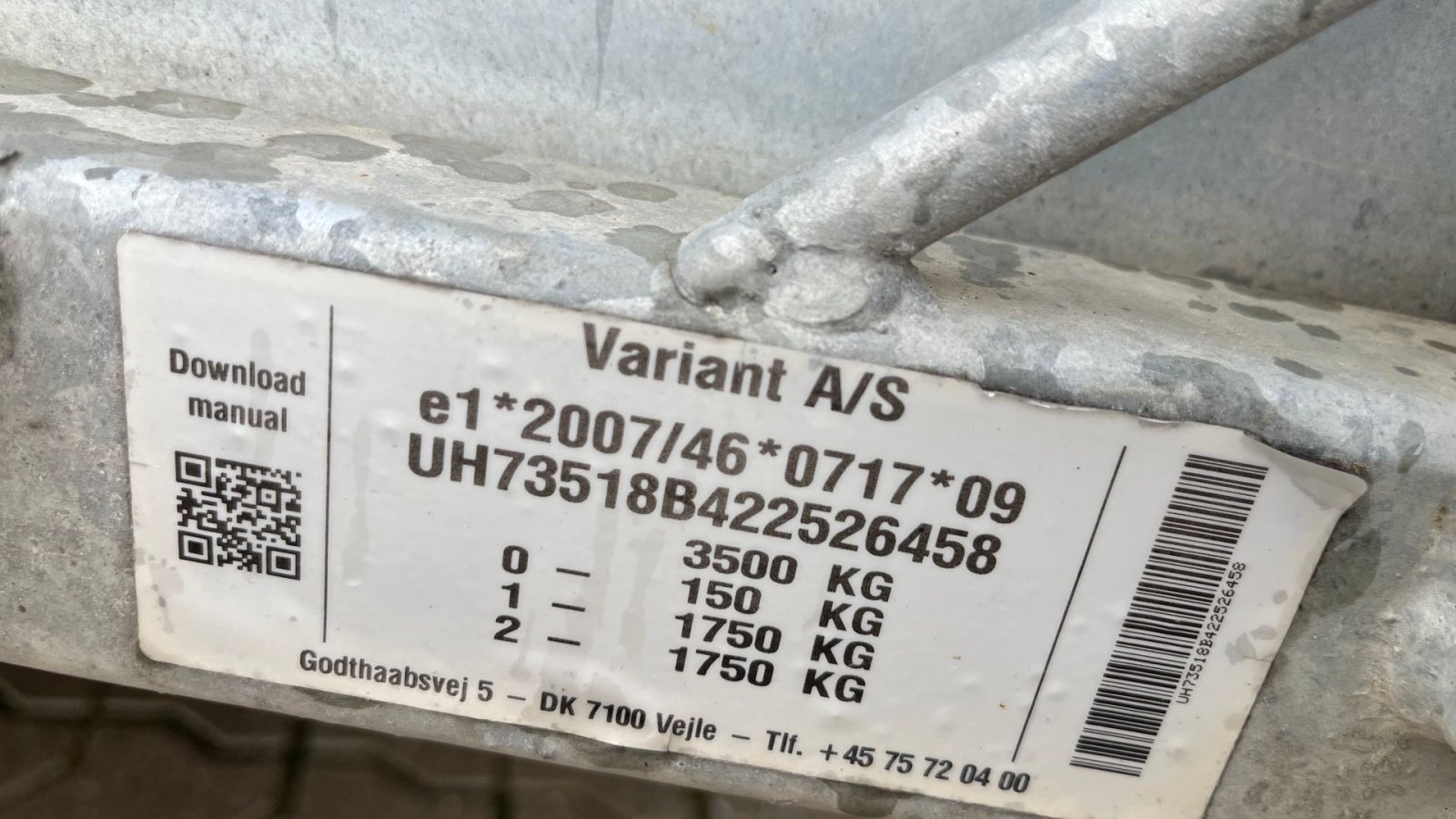 PKW-Anhänger des Typs Variant 3518b4 4m 3500kg maskintrailer, Gebrauchtmaschine in Rønnede (Bild 5)