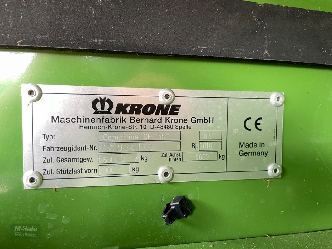 Press-/Wickelkombination des Typs Krone Comprima CF 155 XC, Neumaschine in Borgholzhausen (Bild 17)