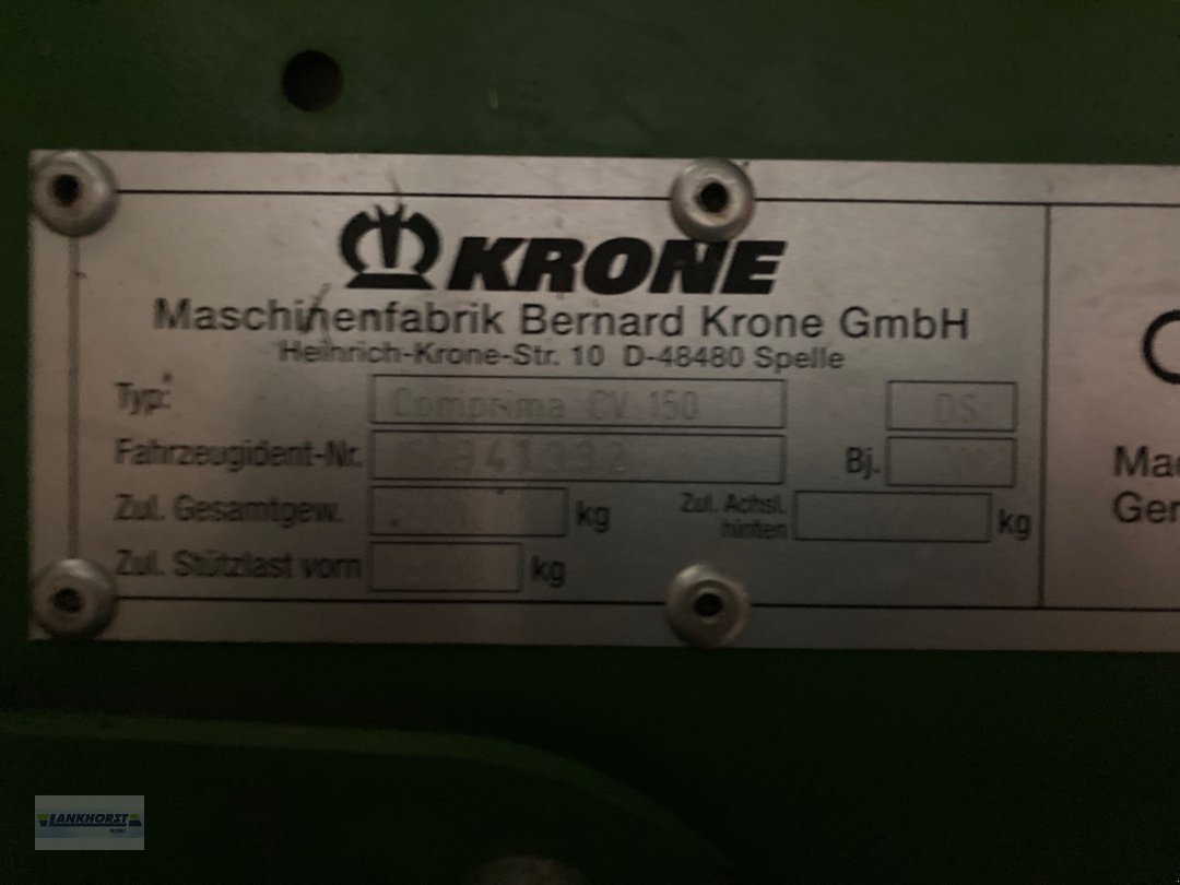 Press-/Wickelkombination typu Krone COMPRIMA CV 150 XC X, Gebrauchtmaschine w Aurich (Zdjęcie 2)