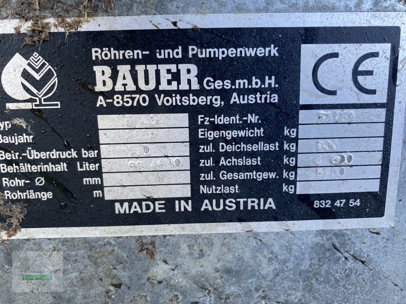 Pumpfass tip Bauer Güllfass V 40, Gebrauchtmaschine in Wartberg (Poză 6)