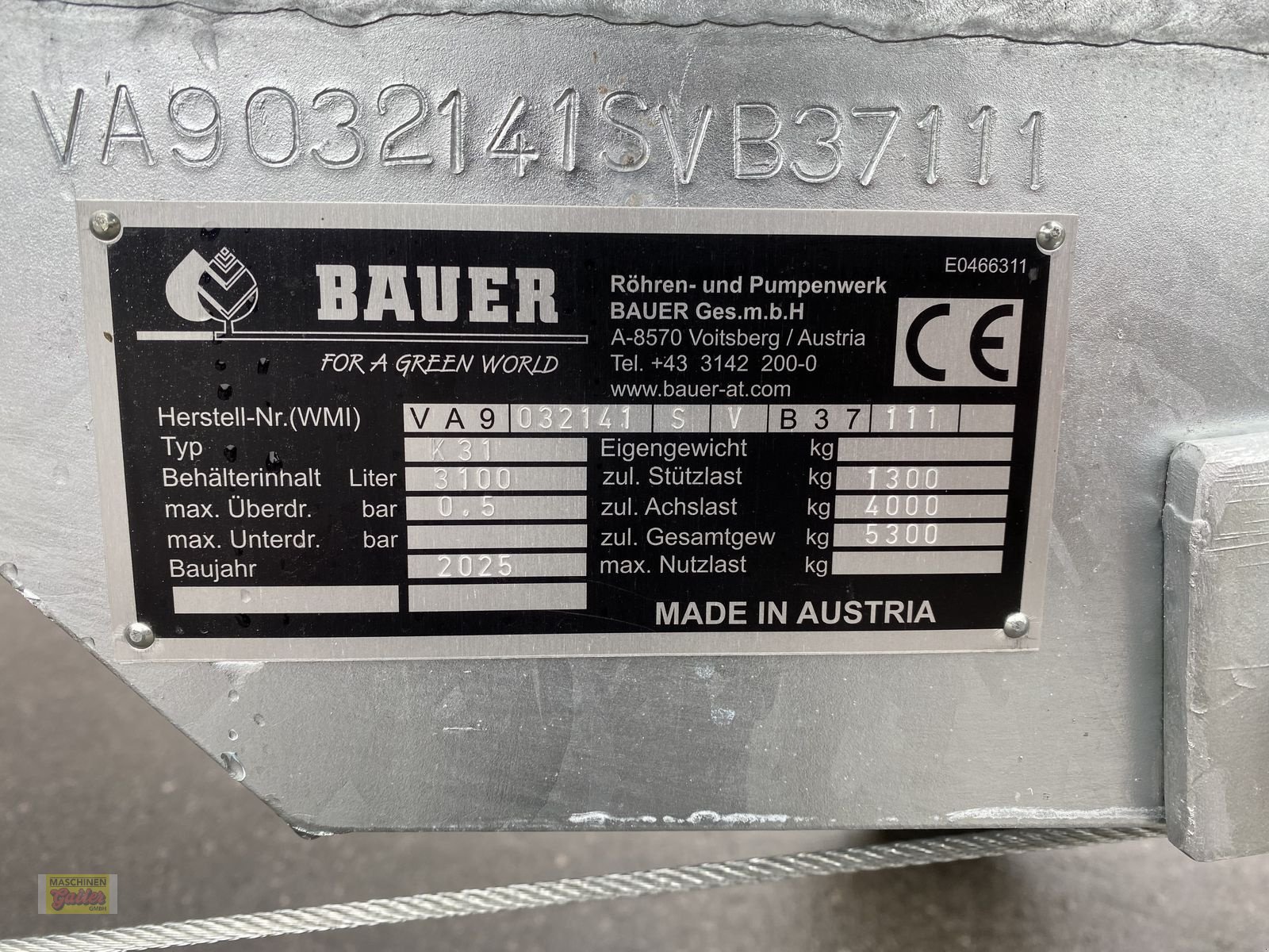 Pumpfass des Typs Bauer Kombifass K 31 Einachs mit Werfer, Neumaschine in Kötschach (Bild 27)