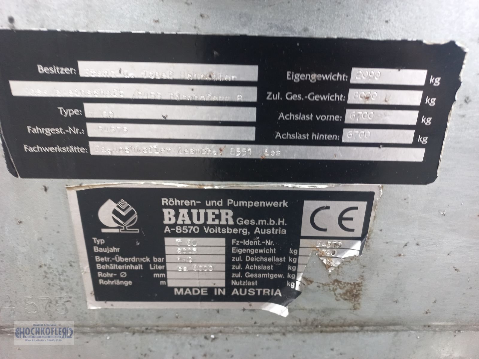 Pumpfass tipa Bauer V 60, Gebrauchtmaschine u Wies (Slika 3)