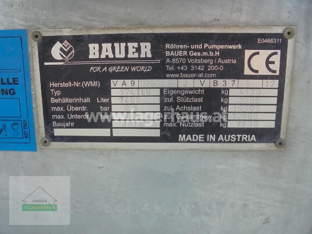 Pumpfass типа Bauer V74, Gebrauchtmaschine в Schlitters (Фотография 2)