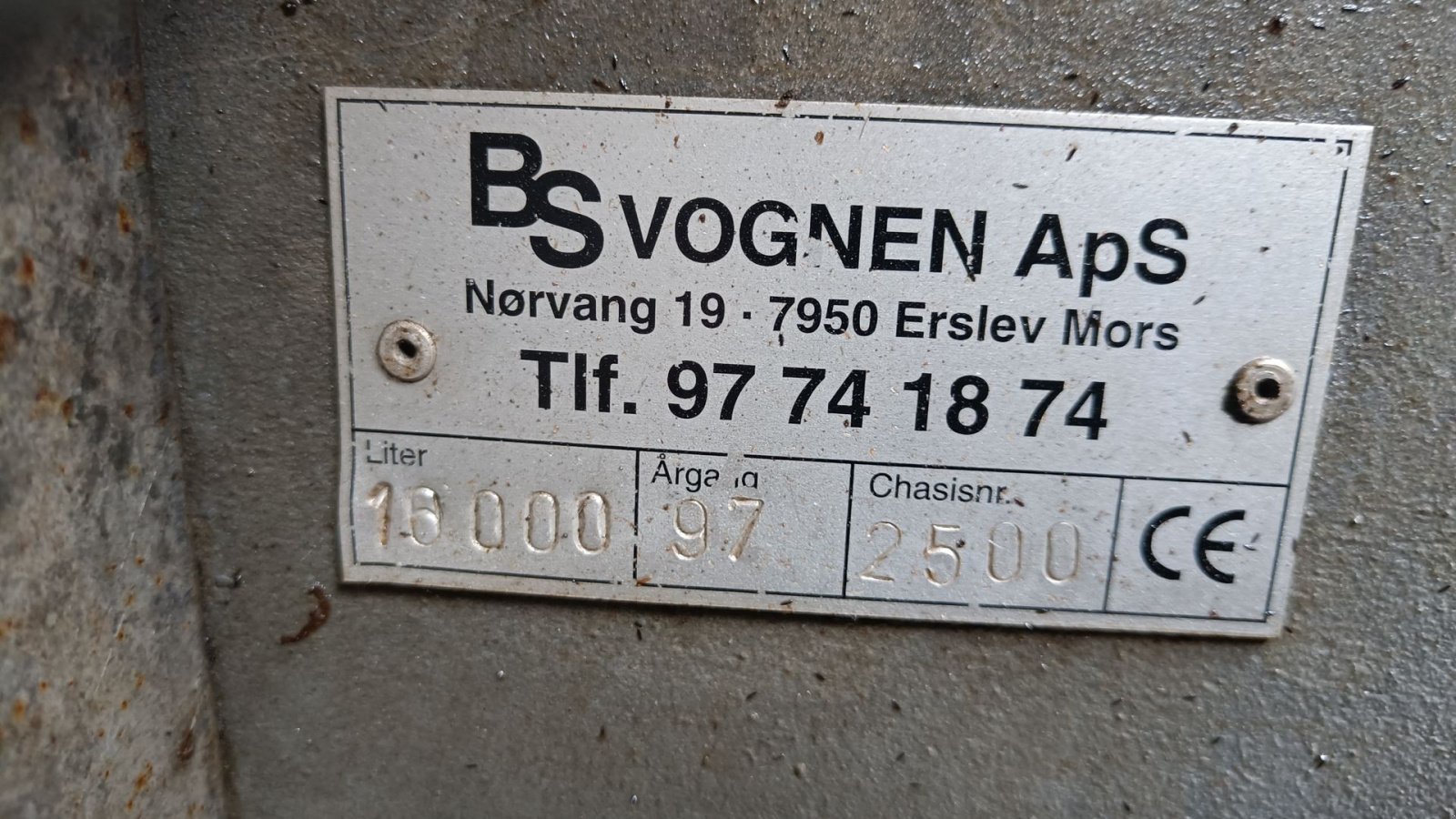 Pumpfass typu Bs Vogenen 16 tons - galvaniseret Med 12/16 meter bom, pumpekran & flowmeter, Gebrauchtmaschine v Egtved (Obrázek 7)