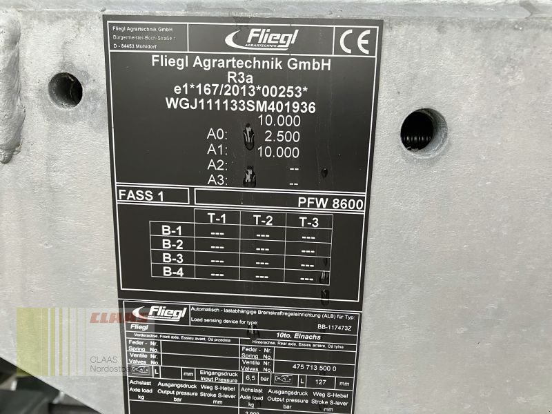 Pumpfass des Typs Fliegl PFW 8600 MAXX LINE 1-ACHS, Neumaschine in Cham (Bild 23)