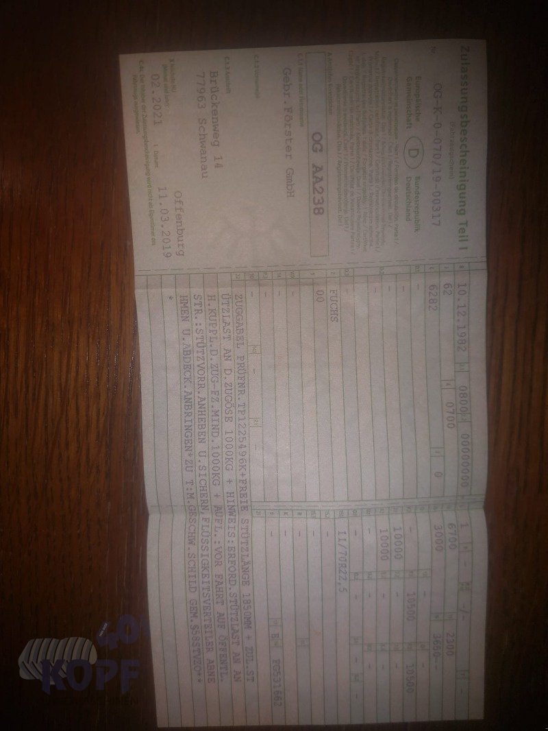 Pumpfass типа Fuchs Pumpfass gefedert 10.000 Liter 80,60,40 km/H, Gebrauchtmaschine в Schutterzell (Фотография 3)