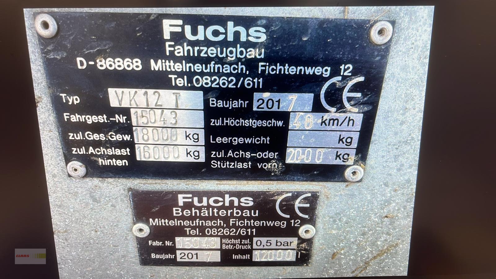 Pumpfass Türe ait Fuchs VK 12T, Gebrauchtmaschine içinde Langenau (resim 7)