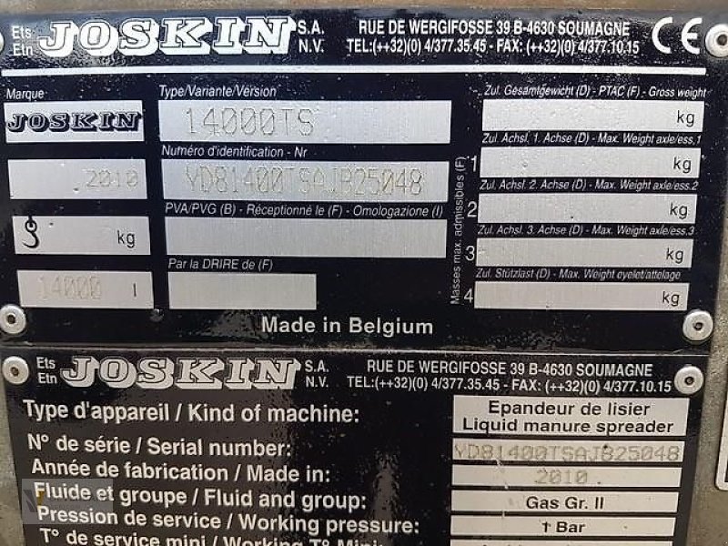 Pumpfass of the type Joskin 14000 TS, Gebrauchtmaschine in Colmar-Berg (Picture 7)