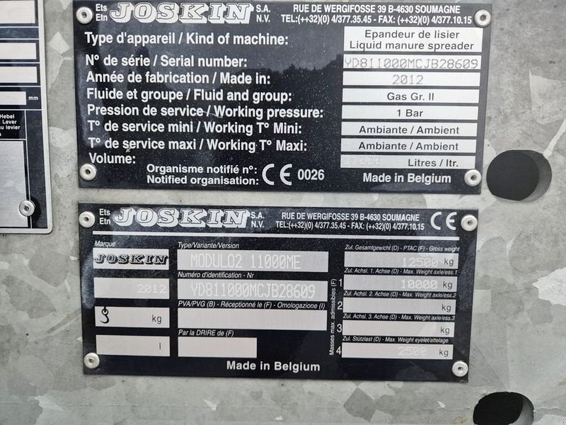 Pumpfass del tipo Joskin Modulo 2 Güllefass 11.000 l, Gebrauchtmaschine en St. Marienkirchen (Imagen 13)