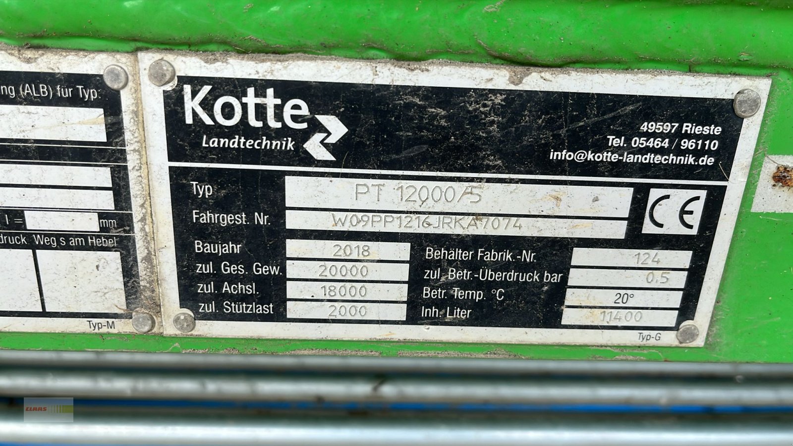 Pumpfass des Typs Kotte PT 12000/5, Gebrauchtmaschine in Neuenstein (Bild 11)