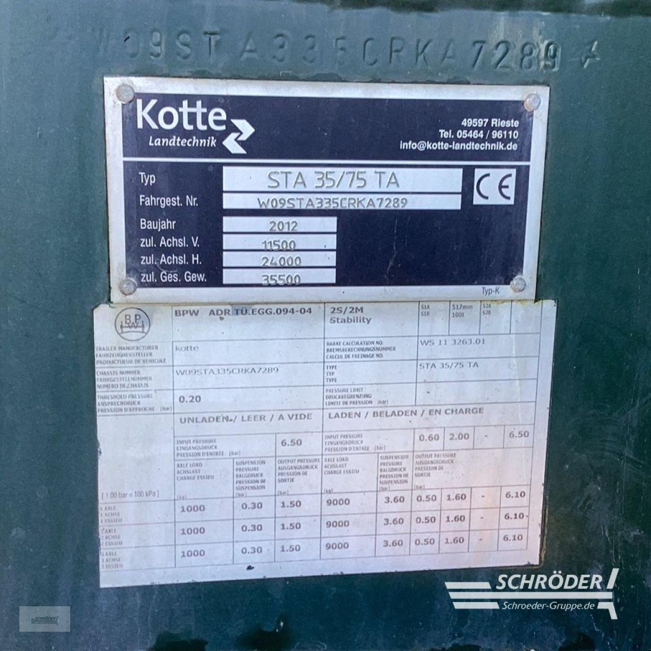 Pumpfass typu Kotte STA 35/75 TA, Gebrauchtmaschine v Hemmoor (Obrázek 4)