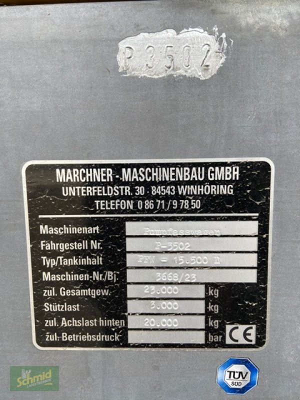 Pumpfass типа Marchner PFW 15500, Neumaschine в Breitenbrunn (Фотография 13)