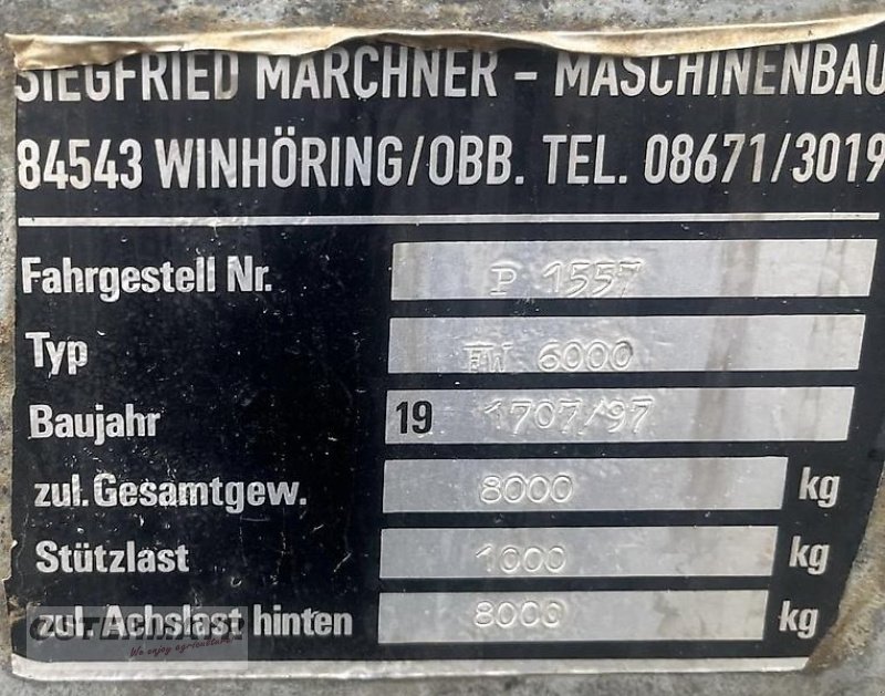 Pumpfass του τύπου Marchner PW 6000 mit neuem Schleppschlauch, Gebrauchtmaschine σε Rohr i .NB (Φωτογραφία 7)