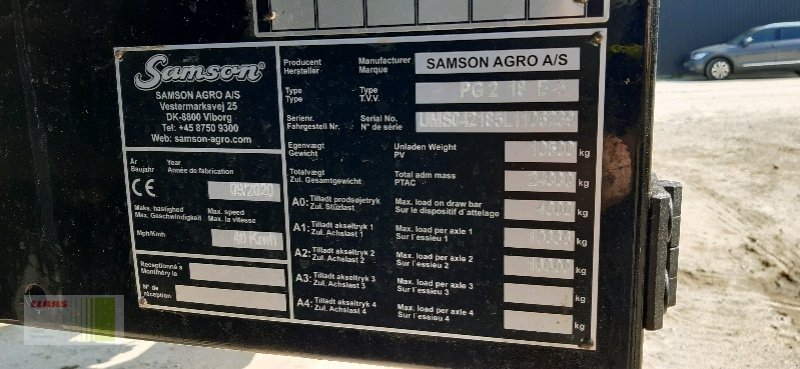 Pumpfass typu Samson PG II 18 PTE Slurry Master 8000, Gebrauchtmaschine v Schenefeld (Obrázek 11)