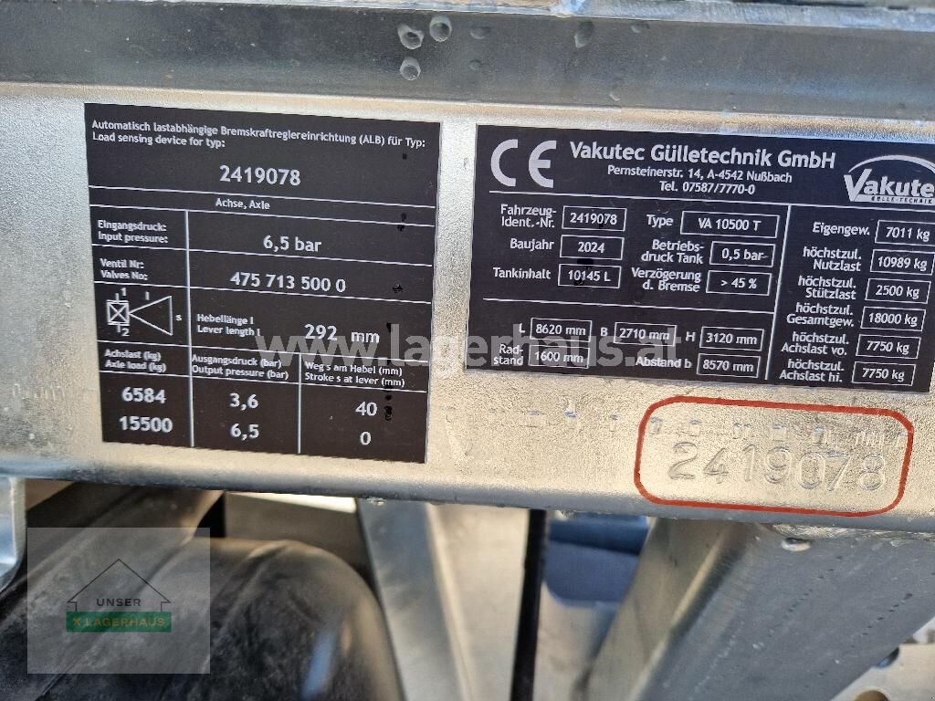 Pumpfass des Typs Vakutec VA 10500 T VAKUUMFASS, Neumaschine in Amstetten (Bild 9)