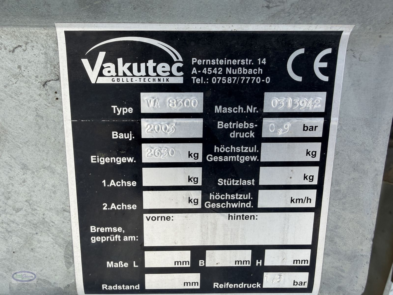 Pumpfass типа Vakutec VA 8300, Gebrauchtmaschine в Münzkirchen (Фотография 11)