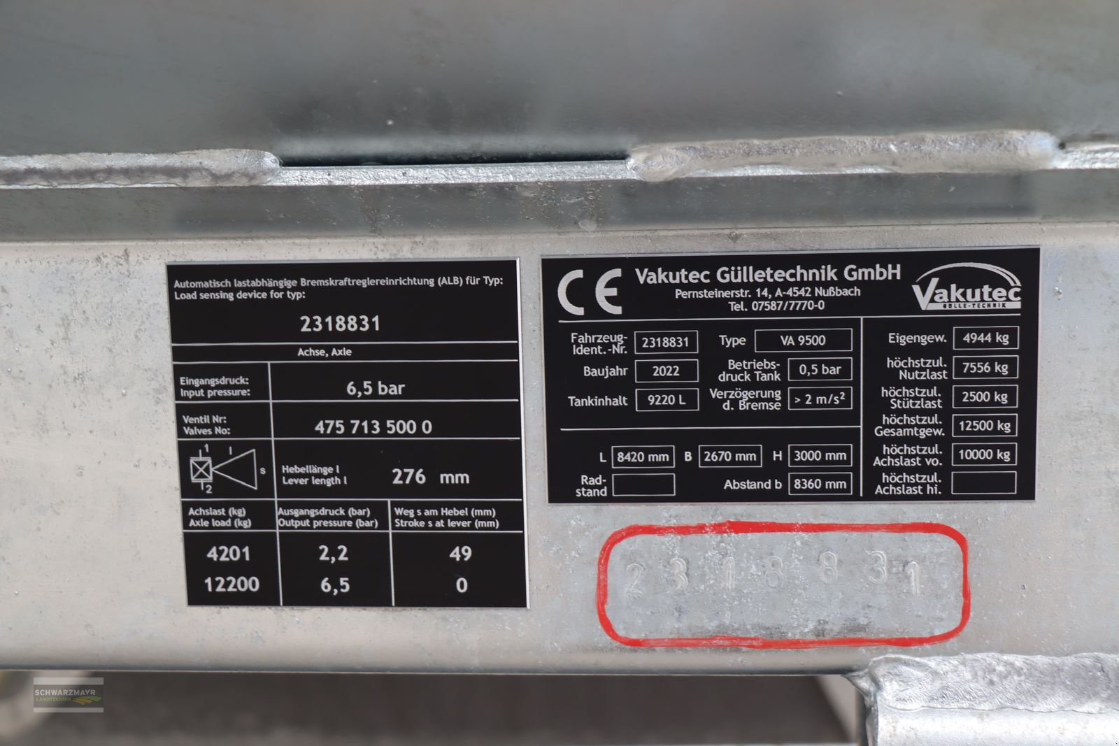 Pumpfass Türe ait Vakutec VA 9500 P + Schlepps, Vorführmaschine içinde Aurolzmünster (resim 22)