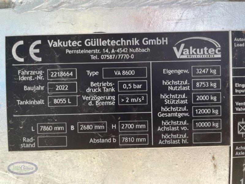 Pumpfass типа Vakutec VA 9500, Neumaschine в Münzkirchen (Фотография 4)