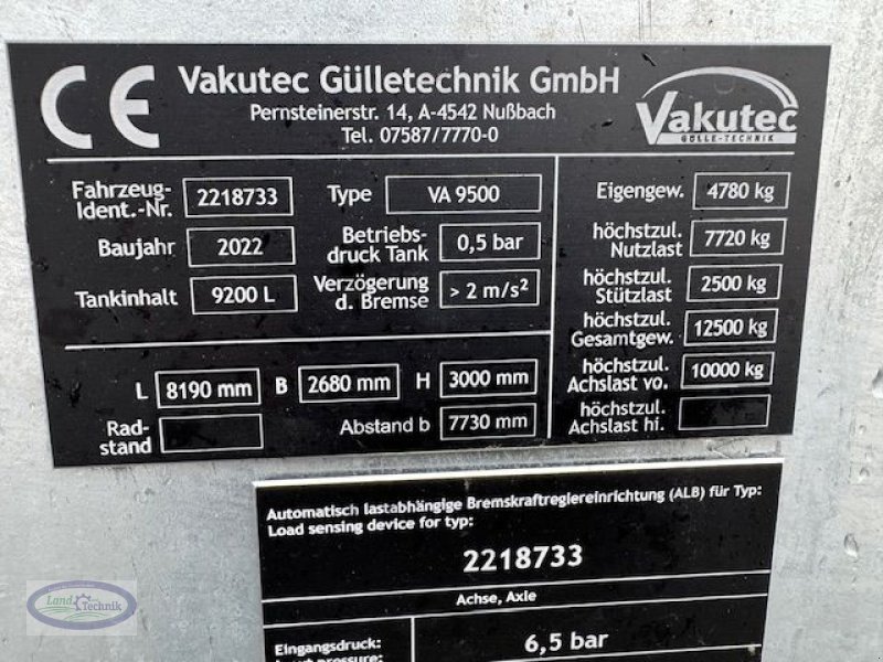Pumpfass des Typs Vakutec VA 9500, Neumaschine in Münzkirchen (Bild 11)