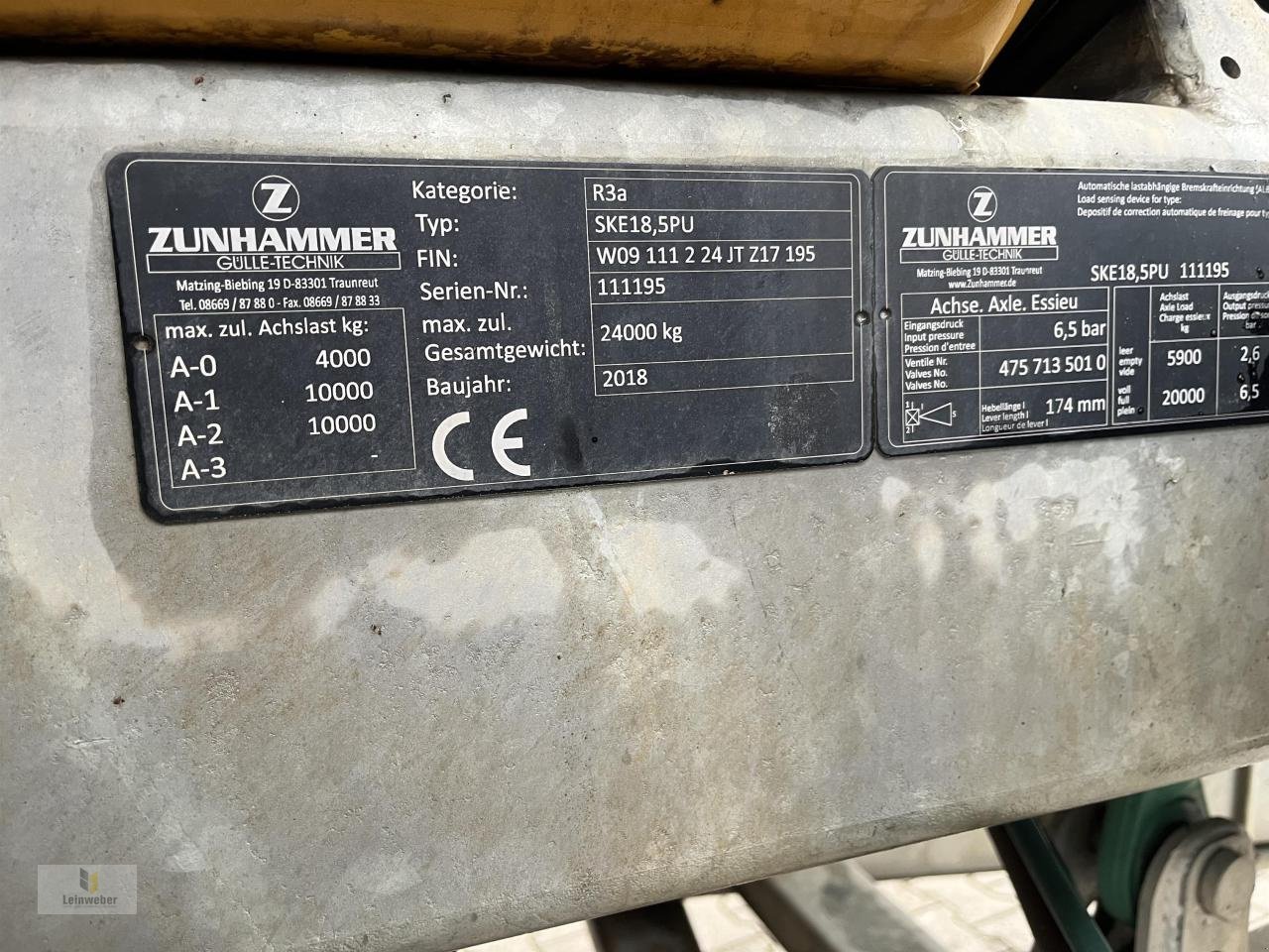 Pumpfass des Typs Zunhammer SKE 18,5 PU, Gebrauchtmaschine in Neuhof - Dorfborn (Bild 10)