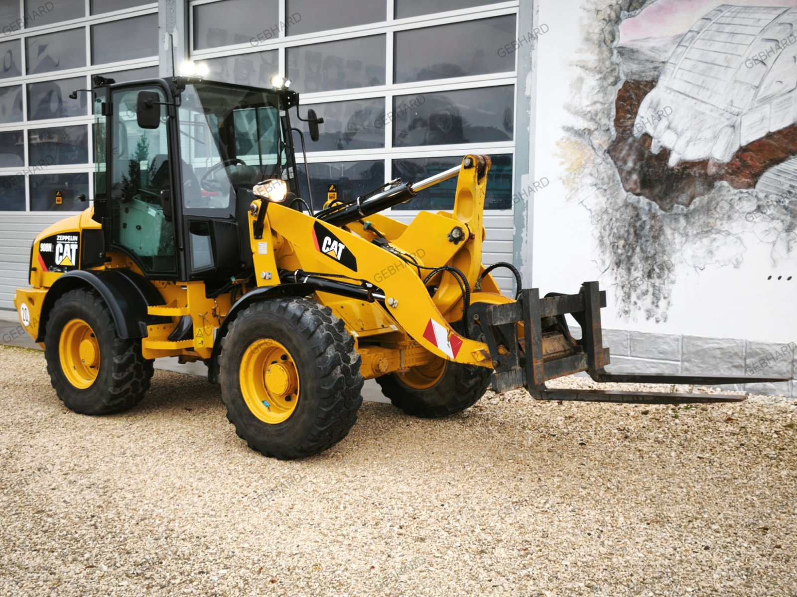 Radlader of the type Caterpillar 908 H2 mit Schaufel Paletten- Gabel Hoflader Cat, Gebrauchtmaschine in Großschönbrunn (Picture 3)