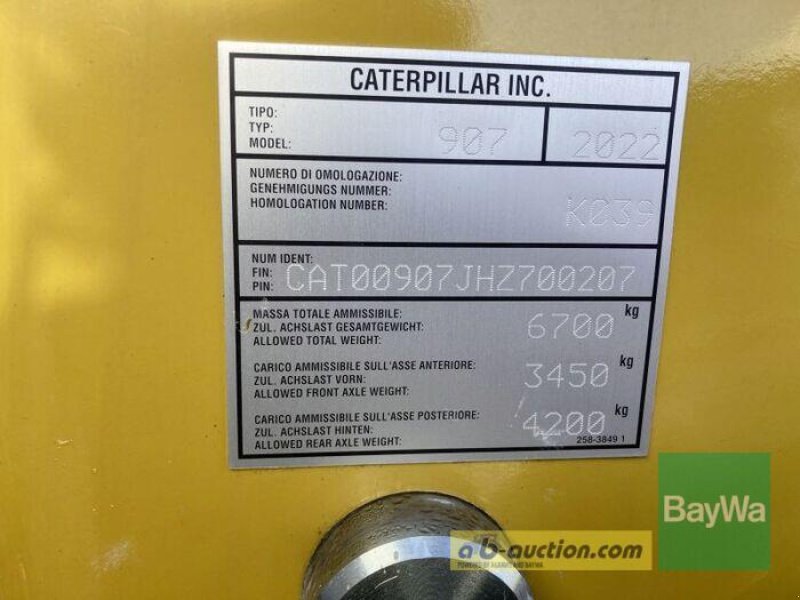 Radlader typu Caterpillar CAT 907, Gebrauchtmaschine v Obertraubling (Obrázek 3)