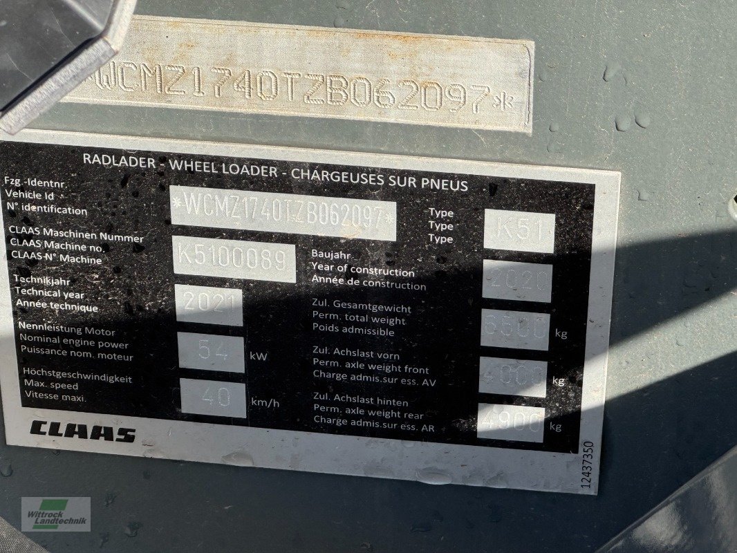 Radlader typu CLAAS Torion 537 SINUS, Gebrauchtmaschine v Rhede / Brual (Obrázek 2)