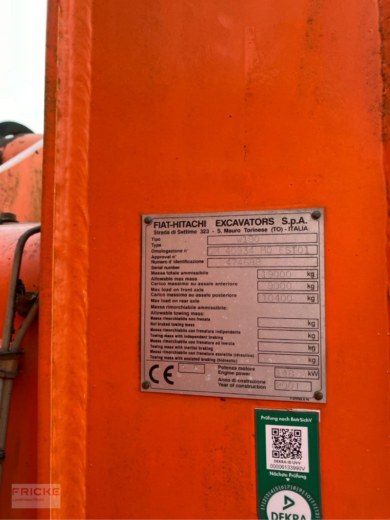 Radlader типа Fiat Hitachi W 190  **Jahresendralley**, Gebrauchtmaschine в Bockel - Gyhum (Фотография 8)