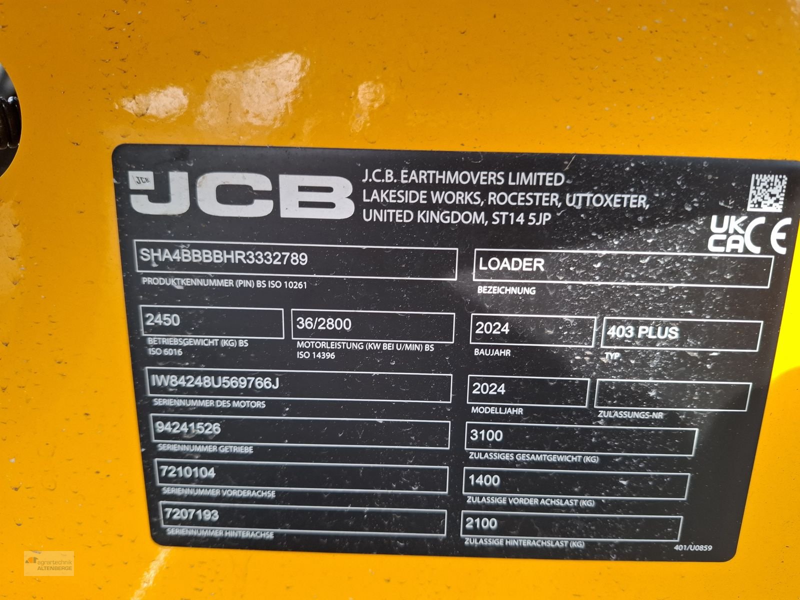 Radlader van het type JCB 403 Plus mit Klappdach, Vorführmaschine in Altenberge (Foto 13)