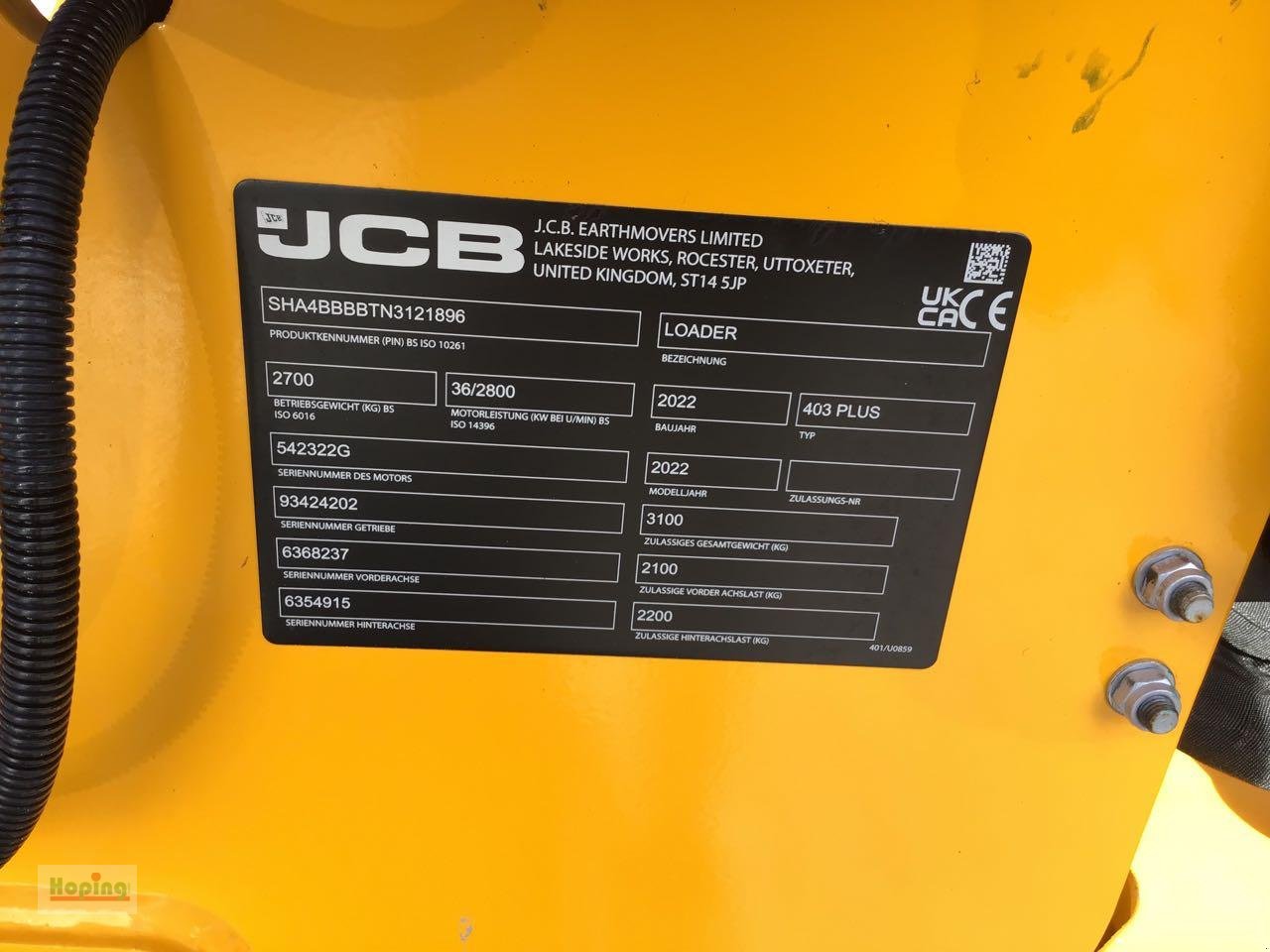 Radlader of the type JCB 403 PLUS, Mietmaschine in Bakum (Picture 9)