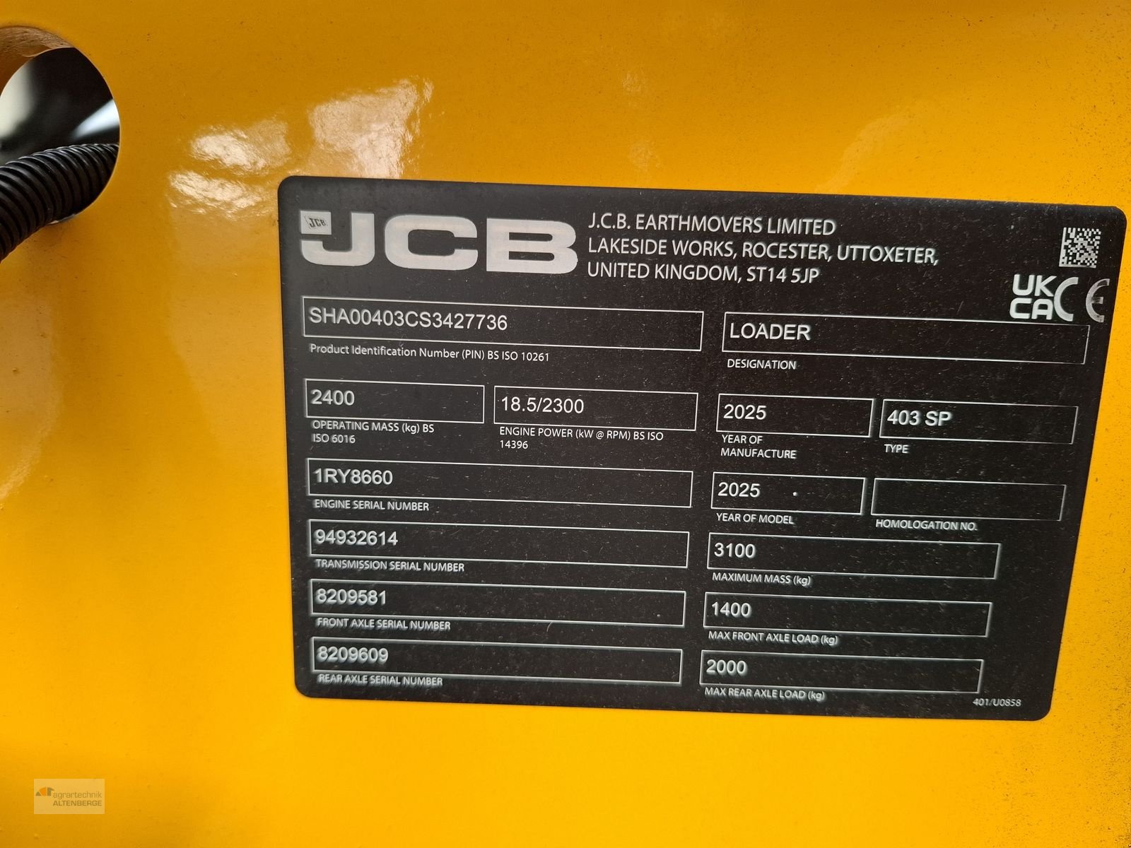Radlader типа JCB 403 Smart Power mit Kabine, Vorführmaschine в Altenberge (Фотография 11)