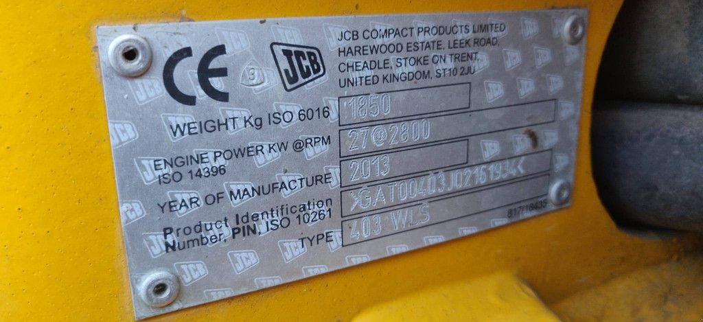 Radlader типа JCB 403 WLS, Gebrauchtmaschine в Antwerpen (Фотография 4)