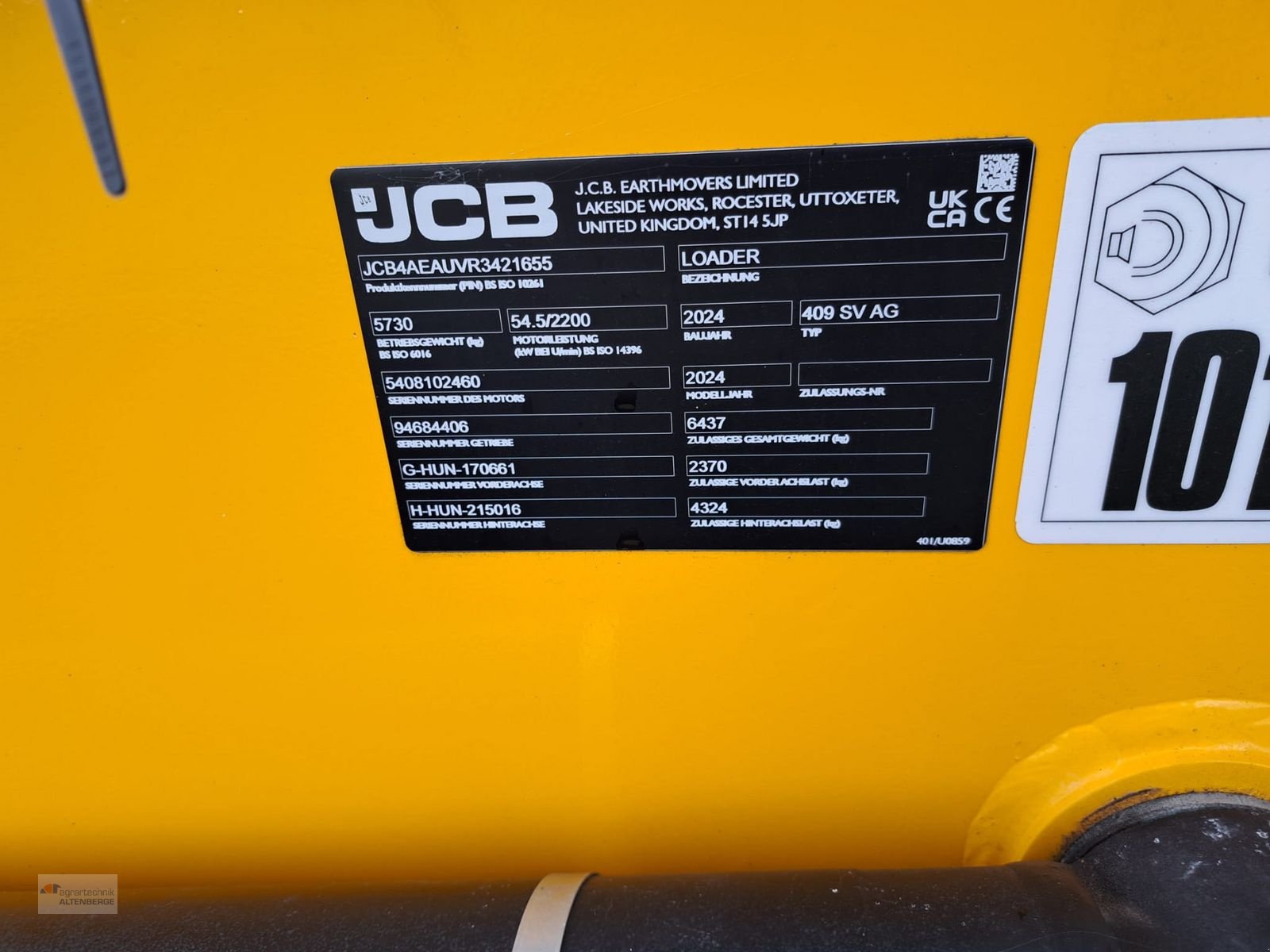 Radlader a típus JCB 409 Agri Stufe V, Vorführmaschine ekkor: Altenberge (Kép 11)