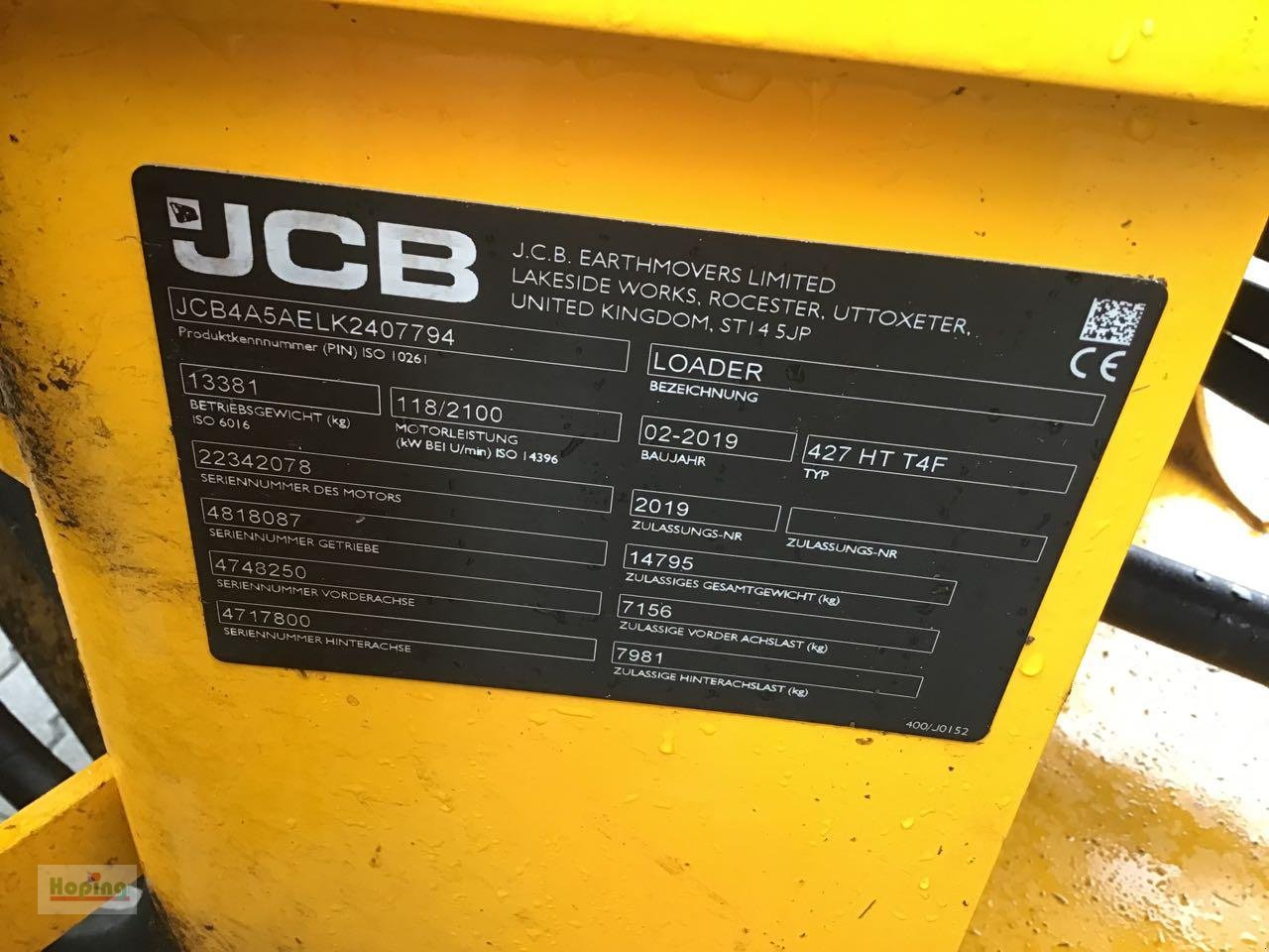 Radlader a típus JCB 427 HT, Gebrauchtmaschine ekkor: Bakum (Kép 7)