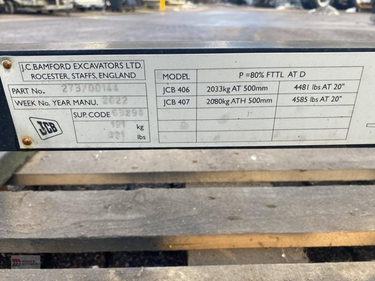 Radlader του τύπου JCB PALETTENGABEL 1200 MM ZETTELMEYER, Gebrauchtmaschine σε Oyten (Φωτογραφία 3)