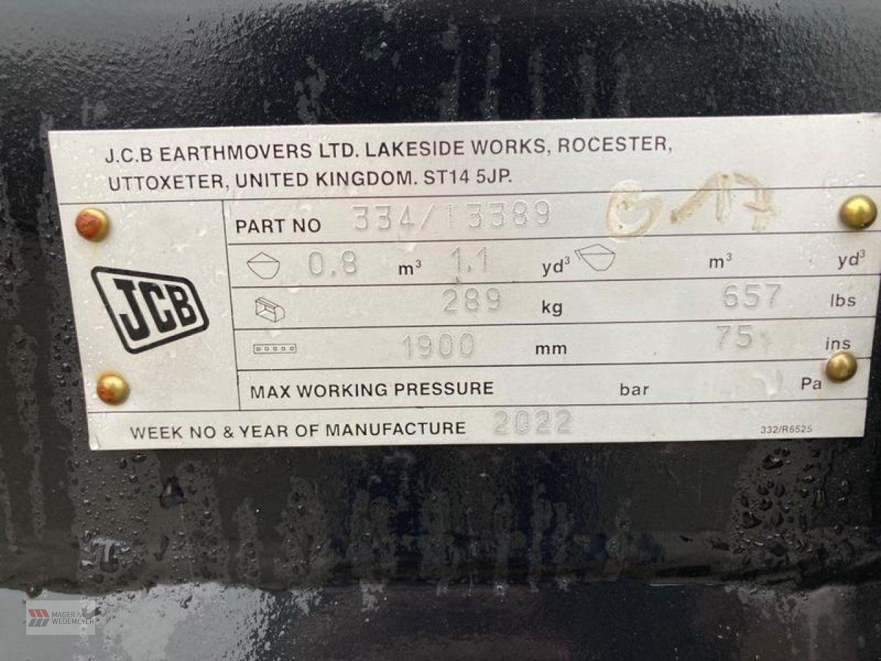 Radlader del tipo JCB SCHWERGUTSCHAUFEL ZETTELMEYER, Neumaschine en Oyten (Imagen 7)