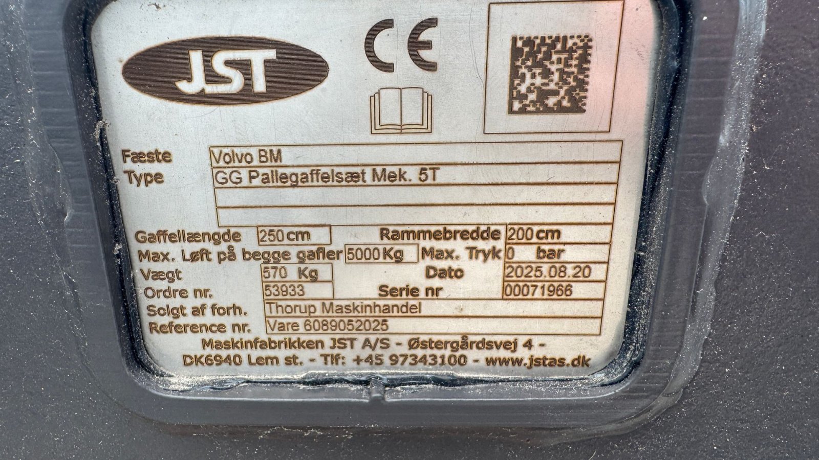 Radlader a típus JST Pallegafler 200CM SLÆDE / 250CM GAFLER, Gebrauchtmaschine ekkor: Nørager (Kép 4)