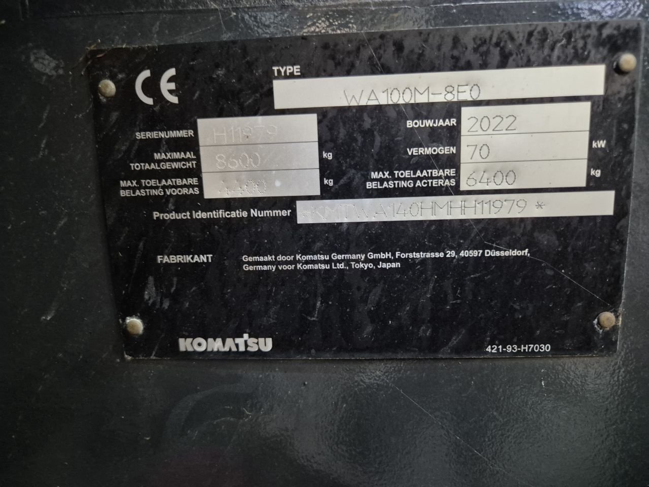 Radlader typu Komatsu WA 100-8, Gebrauchtmaschine v Nijeveen (Obrázek 9)