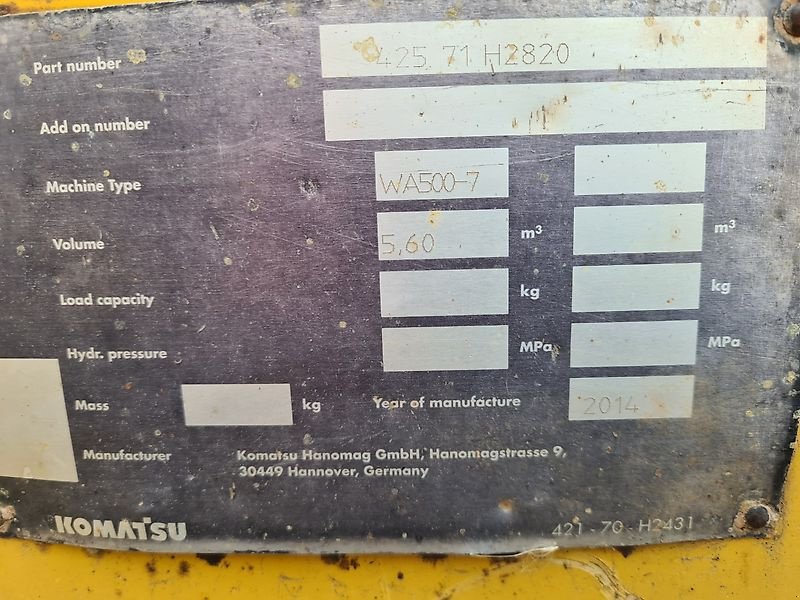 Radlader des Typs Komatsu WA 500-7, Gebrauchtmaschine in Fürstenstein (Bild 7)