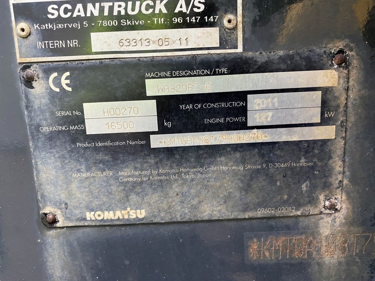 Radlader del tipo Komatsu WA320PZ-6, Gebrauchtmaschine en Skive (Imagen 12)