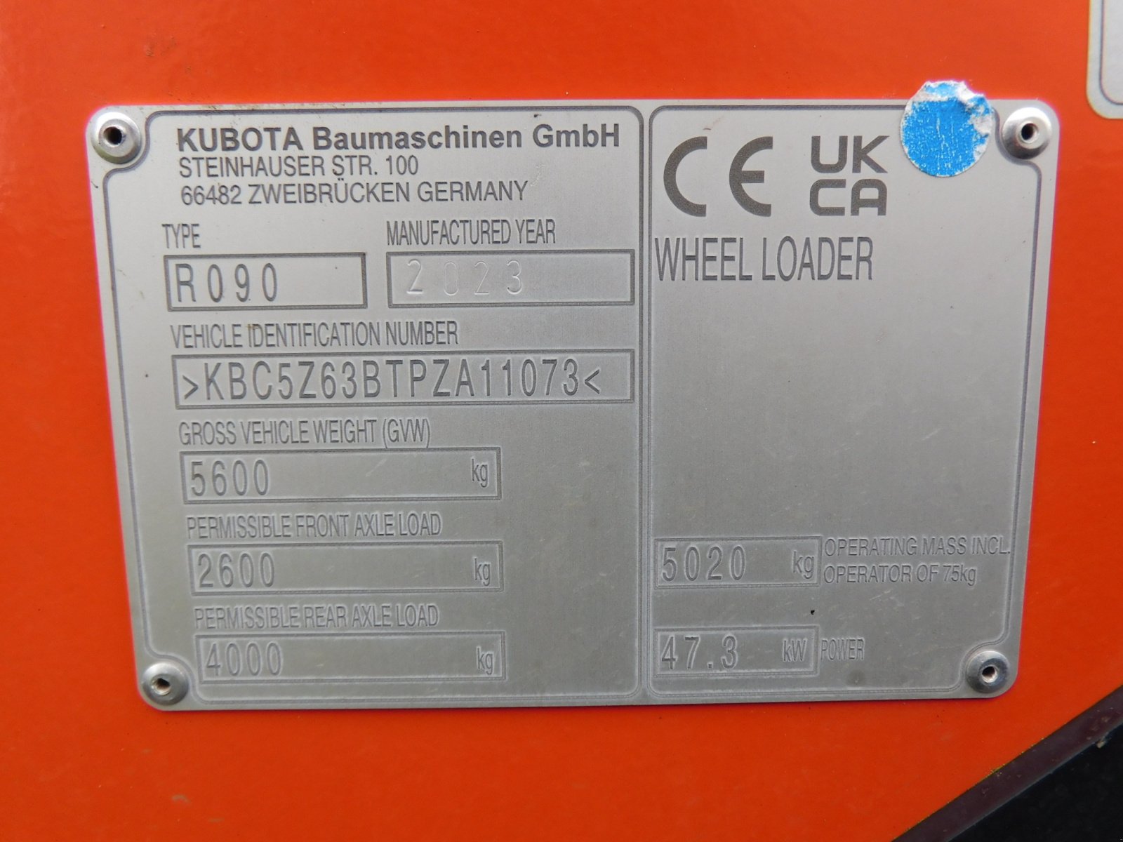 Radlader типа Kubota R090 *CRS *DPF *Schaufel 0,9m³ *Palettengabel 120cm *5020 kg Gewicht, Gebrauchtmaschine в Wagenfeld (Фотография 7)