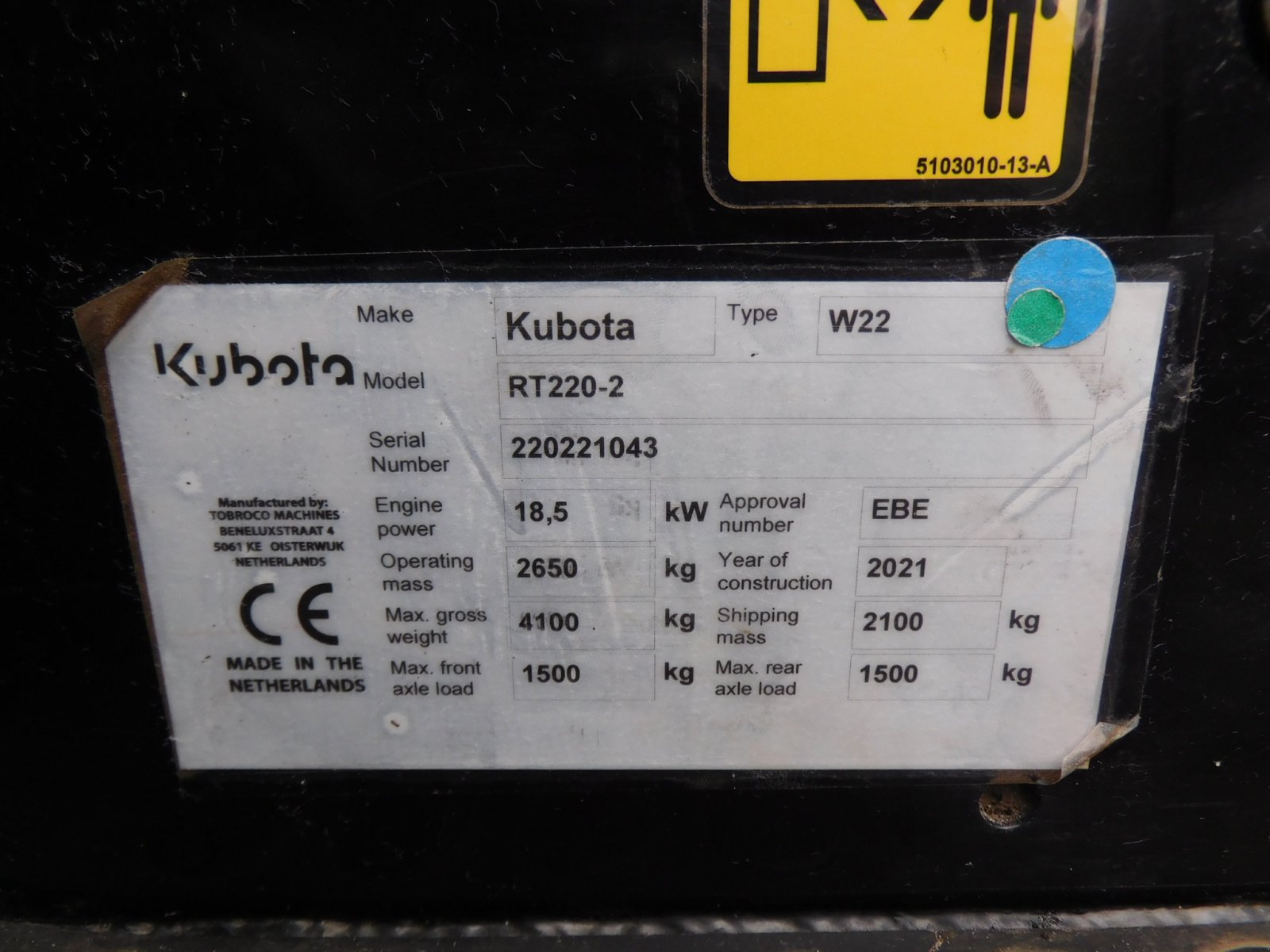 Radlader des Typs Kubota RT 220-2, Typ W22 inkl. Schaufel + Palettengabel, Gebrauchtmaschine in Wagenfeld (Bild 15)