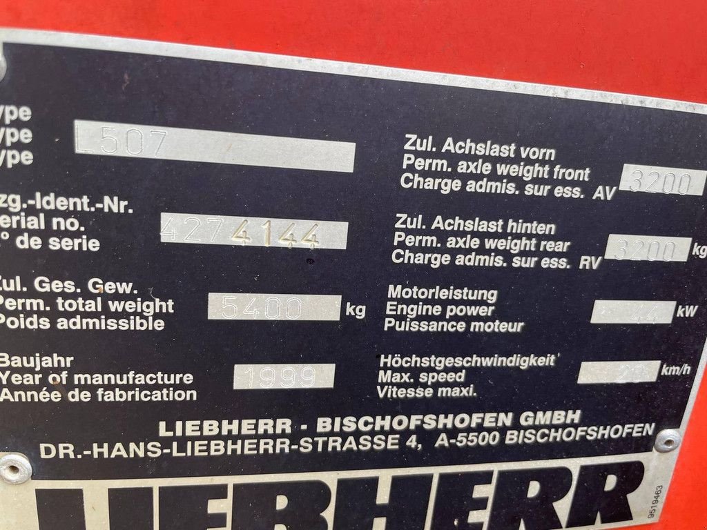 Radlader van het type Liebherr L507, Gebrauchtmaschine in Antwerpen (Foto 11)