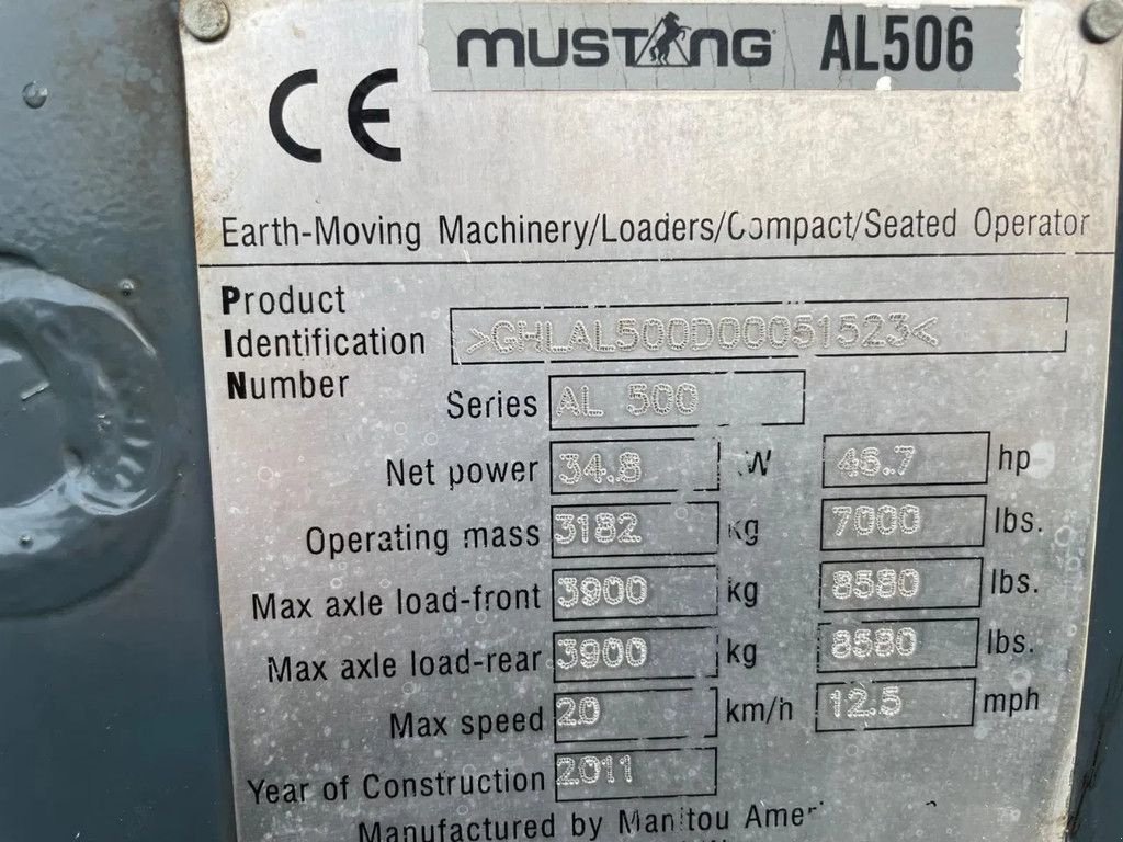 Radlader от тип Mustang AL 506 Shovel Loader, Gebrauchtmaschine в Lunteren (Снимка 11)