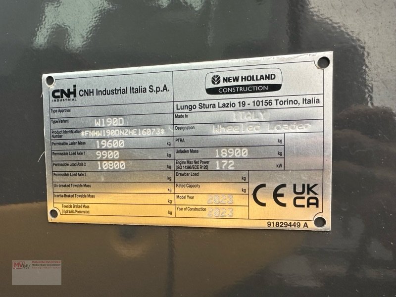 Radlader del tipo New Holland W 190 D, Gebrauchtmaschine In Neubrandenburg (Immagine 16)