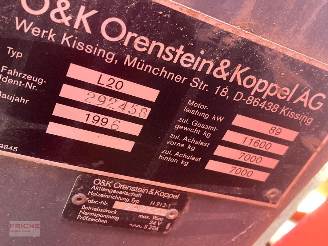 Radlader typu O&K L 20, Gebrauchtmaschine w Bockel - Gyhum (Zdjęcie 12)